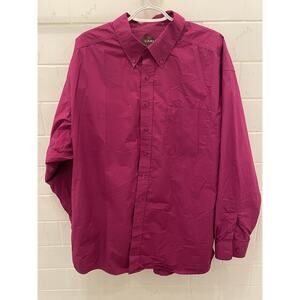 Ariat Mens XXL Twill Button Front Long Sleeve Oxford Dress Shirt Wine